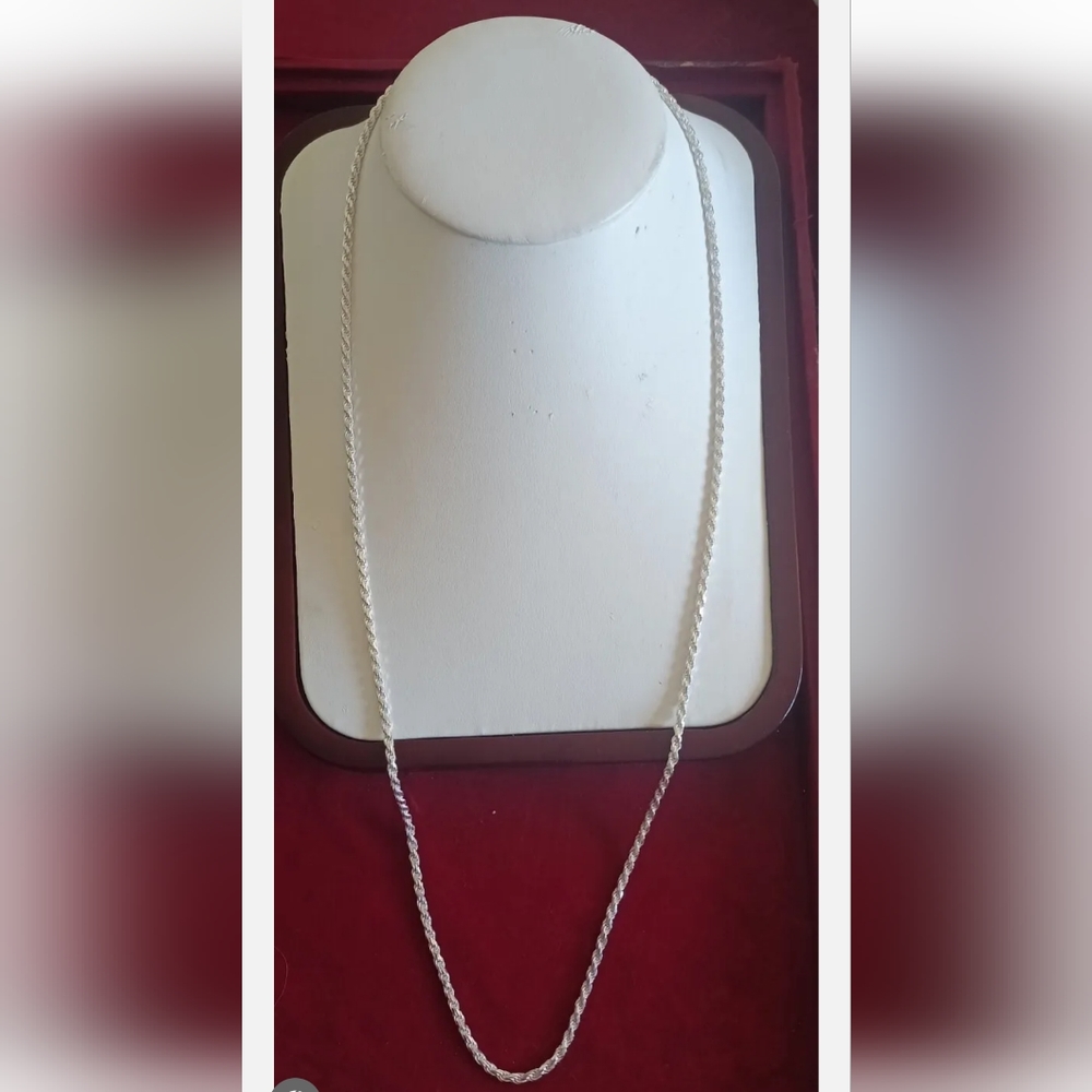 sterling silver chain .925 Italy solid robe diamond cut chain